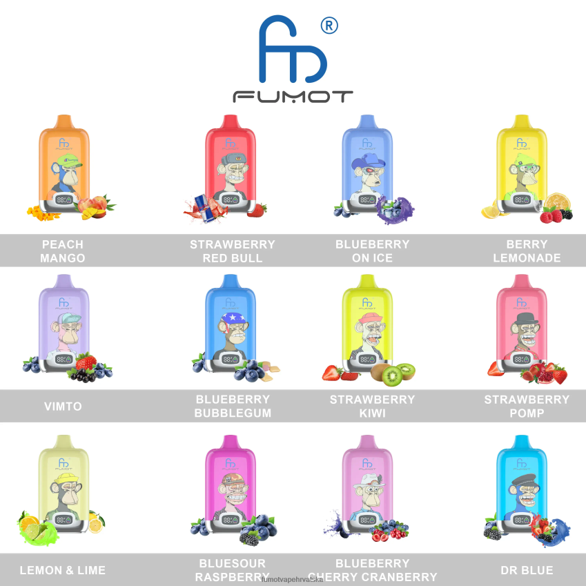 Fumot Store | led od grožđa Z0020B130 12000 jednokratni vape pod od 20 ml - (1 komad) Fumot Digital Box