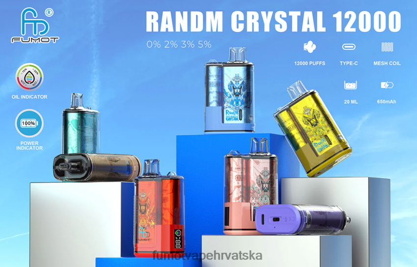 Fumot Discount Code | led od crvene jabuke Z0020B278 20 ml 12000 jednokratna kutija za vape (1 komad) Fumot Crystal