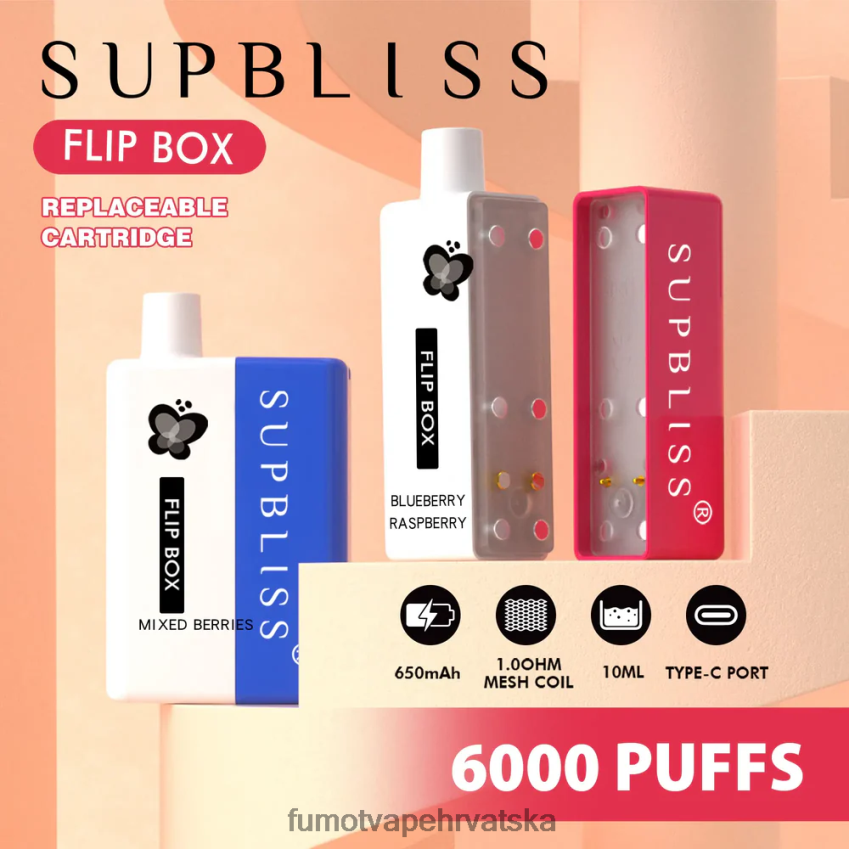 Fumot Vapes | dupla jabuka Z0020B334 kutija 6000 zamjenjivi vape kit - 10ml (1 komad) Fumot Supbliss Flip