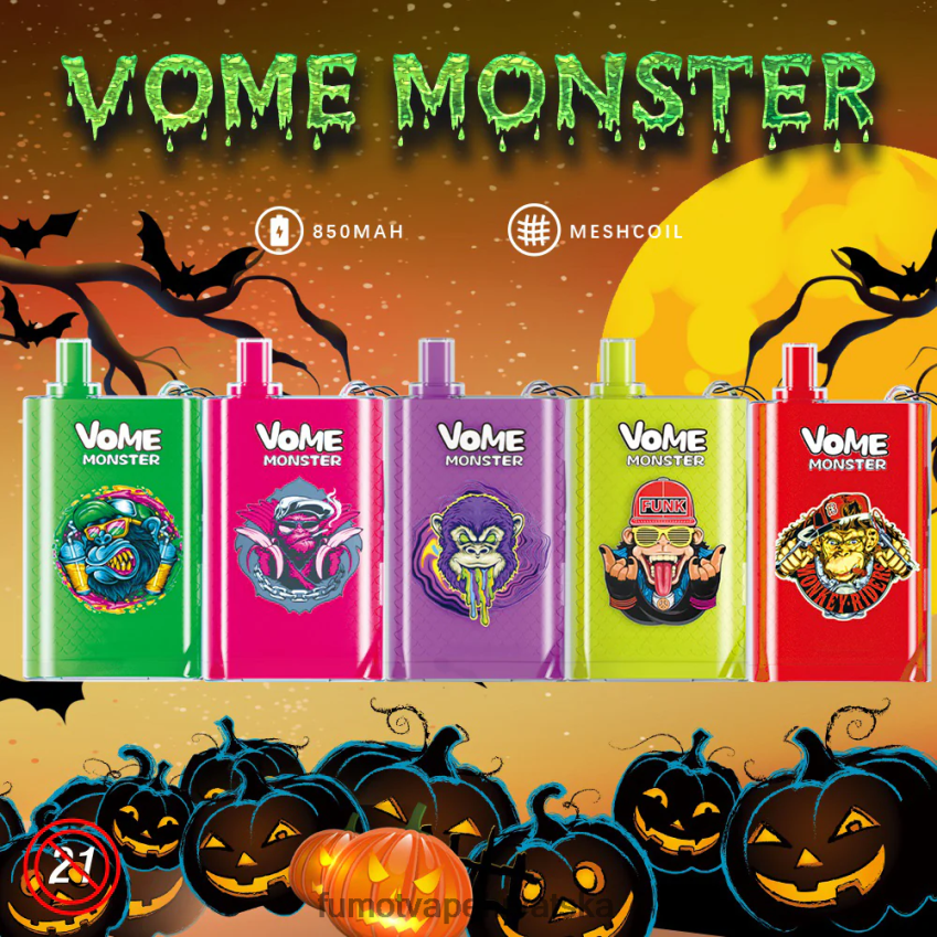 Fumot Vape Price | led od grožđa Z0020B429 10000 jednokratni uređaj za vape pod - 20 ml (1 komad) Fumot Vome Monster