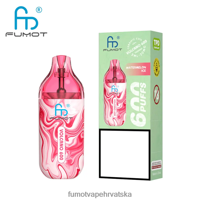 Fumot Disposable Vape | borovnica trešnja brusnica Z0020B293 Jednokratni vape usklađen s 600 tpd - 2 ml (set od 3 komada) Fumot Volcano