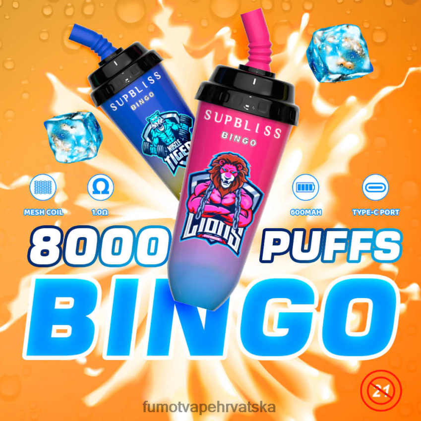 Fumot Vapes | breskva mango Z0020B404 16 ml 8000 jednokratni uređaj za vape pod (1 komad) Fumot Supbliss Bingo