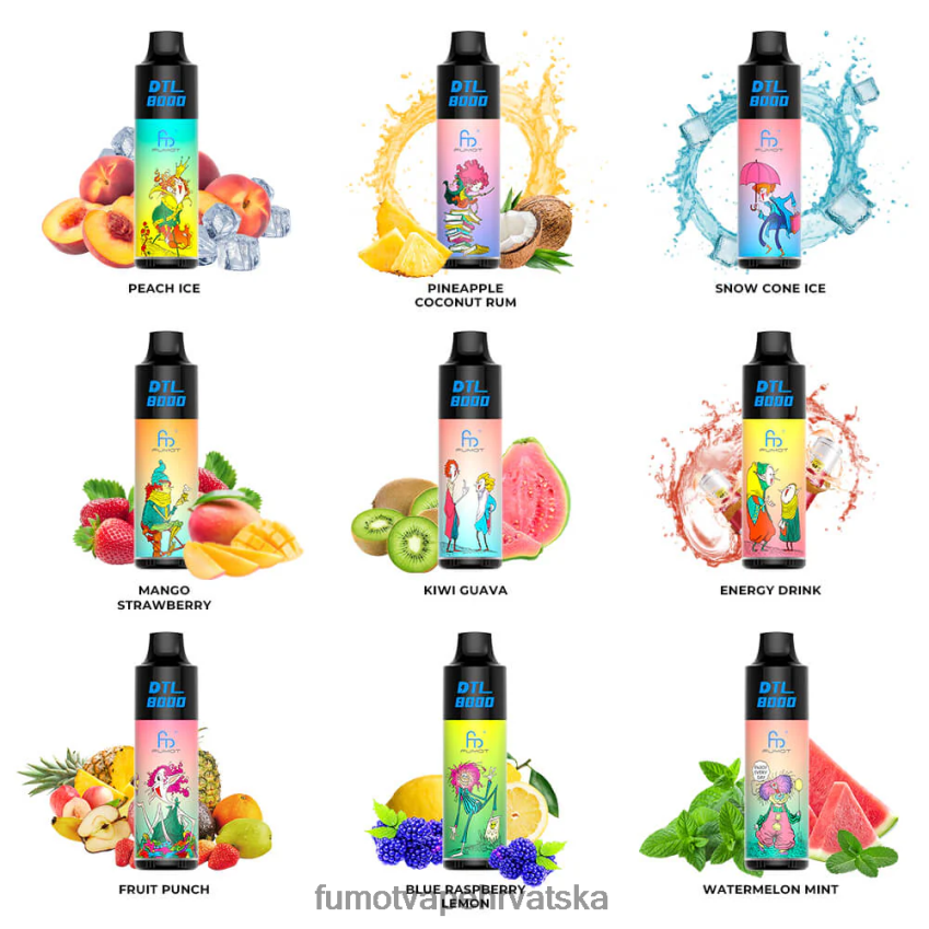 Fumot Discount Code | voćni punč Z0020B418 8000 jednokratna vape olovka - 16ml (1 komad) Fumot DTL