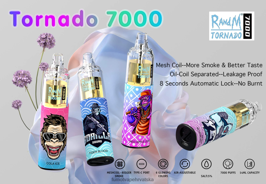 Fumot Discount Code | Gumeni medo Z0020B78 7000 jednokratna vape olovka - 14 ml (1 komad) Fumot Tornado