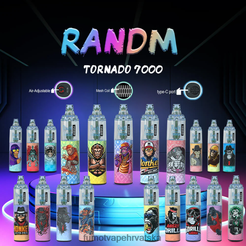 Fumot Discount Code | Gumeni medo Z0020B78 7000 jednokratna vape olovka - 14 ml (1 komad) Fumot Tornado