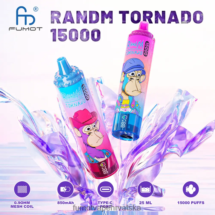 Fumot Discount Code | bombon od breskve i borovnice Z0020B178 15000 jednokratnih vapea - 25 ml (1 komad) Fumot Tornado