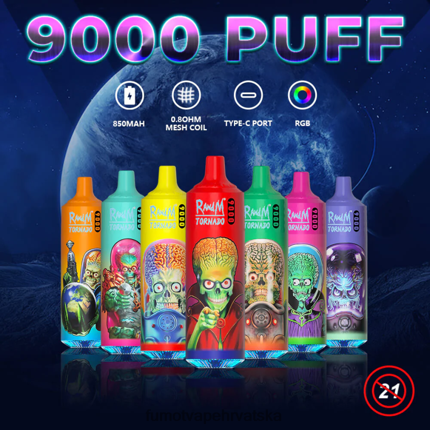 Fumot Discount Code | led od borovnice Z0020B48 jednokratna vape olovka 9000 - 18 ml (1 komad) Fumot Tornado