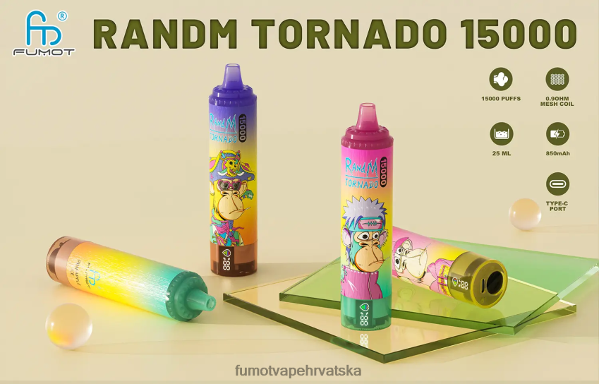 Fumot Hrvatska | Gumeni medo Z0020B171 15000 jednokratnih vape 25 ml (1 komad) Fumot Tornado