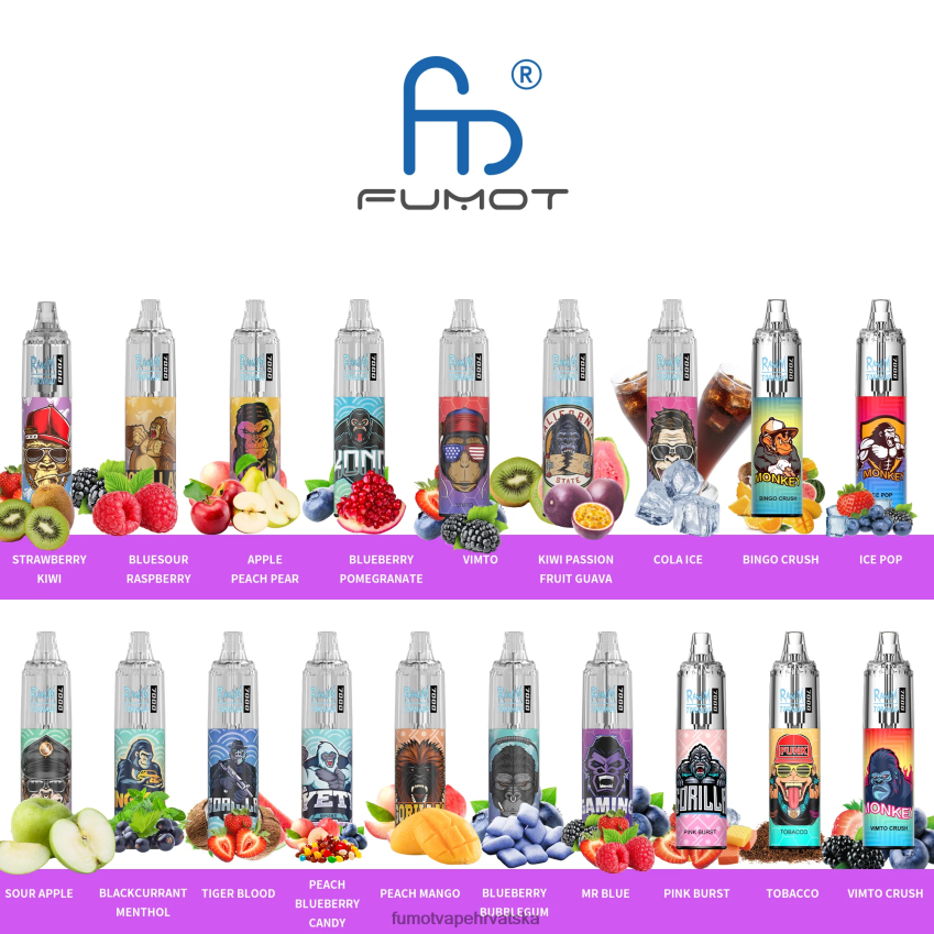 Fumot Vape Price | ledeni pop Z0020B519 0% 7000 jednokratna vape olovka od 14 ml (1 komad) Fumot Tornado