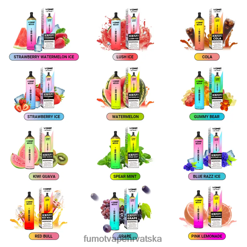 Fumot Vape Price | lubenica Z0020B439 jednokratna vape olovka 10000 - 20 ml (1 komad) Fumot Vome Big Boom